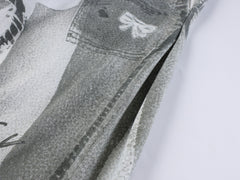CapCabin Graphic Panel Wide-Leg Pants