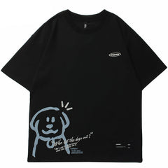 Baggy Shirts Y2K Dogs Print