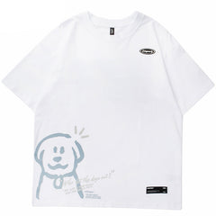 Baggy Shirts Y2K Dogs Print