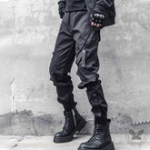 Black Multi-Pocket Loose-Fit Cargo Pants