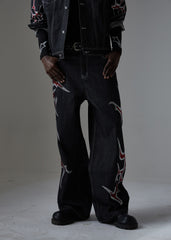 CapCabin Graphic Denim Pants