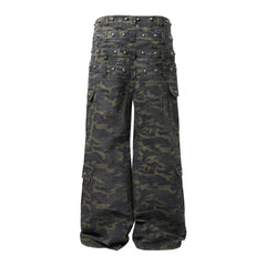 CapCabin Camo Wide-Leg Cargo Pants