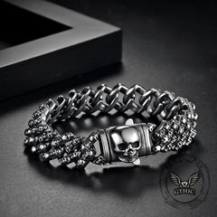 Creative Skull Stainless Steel Gothic Cuban Link Bracelet