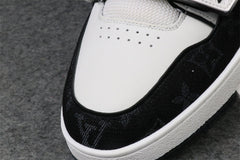 LV Trainer Low 'Velcro Strap - Black Monogram Denim'