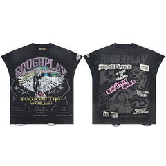Rough Play T Shirts RoughPlay Tour Sleeveless Street Holes Diamonds