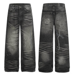CapCabin Washed Distressed Denim Pants