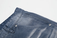 CapCabin Washed Wrinkle Effect Denim Jeans