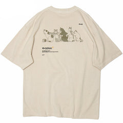 Funny Cat Streetwear Y2K T Shirt