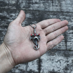 Gothic Dragon Sword Pure Tin Necklace