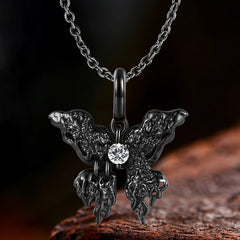 Gothic Liquid Butterfly Zircon S925 Silver Pendant