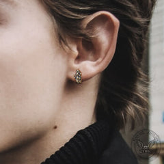 Gothic Skull Hand Bone Sterling Silver Stud Earrings