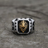 Golden Lion Stainless Steel Beast Ring