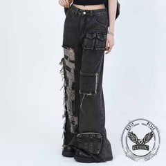 Hip-Hop American High Street Ripped Beggar Jeans
