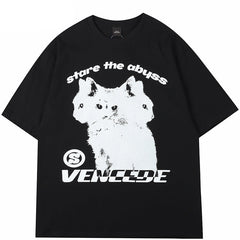 Hydra Cat Graphic Y2K T Shirt