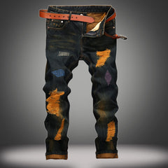 Personalized Ripped Vintage Distressed Straight Jeans