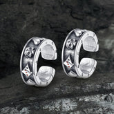 Poker Skull Sterling Silver Ear Cuffs