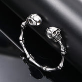 Punk Bones Joints Stainless Steel Skull Open Bracelet