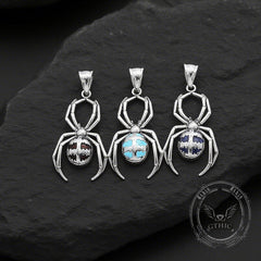 Punk Gemstone Spider Stainless Steel Animal Pendant