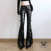 Punk Lace Stitching Button Design Low Waist Pants