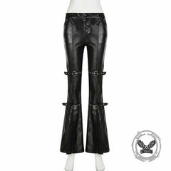 Punk Lace Stitching Button Design Low Waist Pants