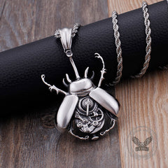 Punk Mechanical Gear Beetle Stainless Steel Pendant