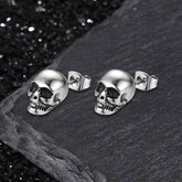 Punk Skull Head Stainless Steel Stud Earrings