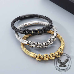 Punk Skull Wire Splicing Stainless Steel Bracelet