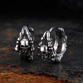Punk Street Scorpion Stainless Steel Skull Hoop Earrings