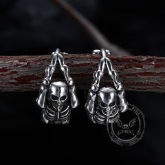 Punk Street Scorpion Stainless Steel Skull Hoop Earrings