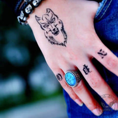 Retro Pattern Gem Stainless Steel Ring