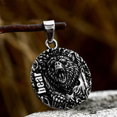 Retro Roaring Bear Stainless Steel Animal Pendant