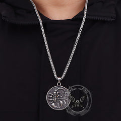 Retro Scorpion Stainless Steel Animal Round Pendant