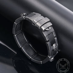 Retro Skull Heads Watch Buckle Stainless Steel Bracelet