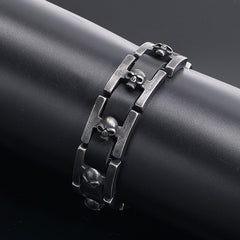 Retro Skull Heads Watch Buckle Stainless Steel Bracelet