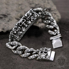 Retro Sterling Silver Skull Bracelet