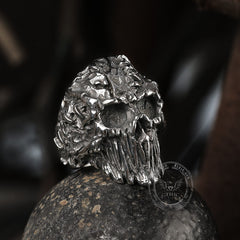 Scar Crack Stainless Steel Skull Ring