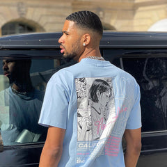 Smoking Girl Print Y2K T Shirt