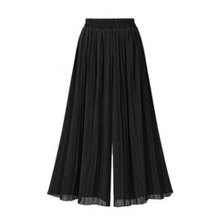 Solid Color Wide-Leg Loose High Waist Pleated Pants