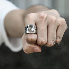 Straight Flush Poker Cards Stainless Steel Ring