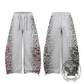 Street Letter Leopard Print Loose Straight-Leg Pants