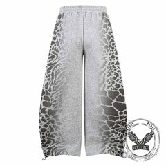 Street Letter Leopard Print Loose Straight-Leg Pants