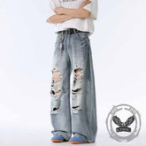 Street Retro American Ripped Loose Scimitar Jeans
