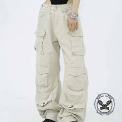 Street Style Multi-Pocket Loose Straight Cargo Pants