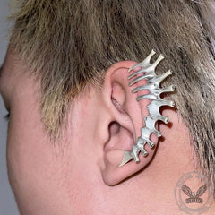 Thorn Spine Mechanical Alloy Skull Ear Cuff