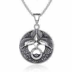 Valknut Viking Runes Eagle Stainless Steel Necklace
