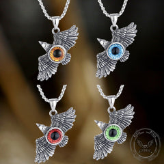 Vintage Falcon Wings Devil Eye Stainless Steel Pendant