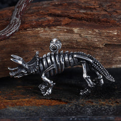 Vintage Ferocious Dinosaur Stainless Steel Pendant