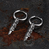 Vintage Stacked Skull Bullet Stainless Steel Earrings