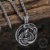 Vintage Viking Coiled Dragon Stainless Steel Pendant