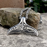 Vintage Whale Tail Stainless Steel Pendant
